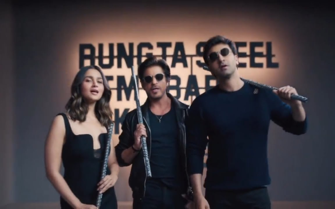 Bollywood Power Trio Unites: Alia Bhatt, Ranbir Kapoor, and Shah Rukh Khan Shine in New Steel Company Ad!