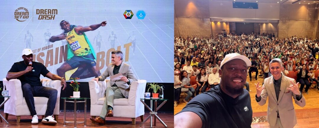 The Fastest Man on Earth, Usain Bolt, Joins Sujay Jairaj for a Fireside Chat at Jamnabai Narsee Campus, Host of DreamSetGo’s Dream Dash Finale