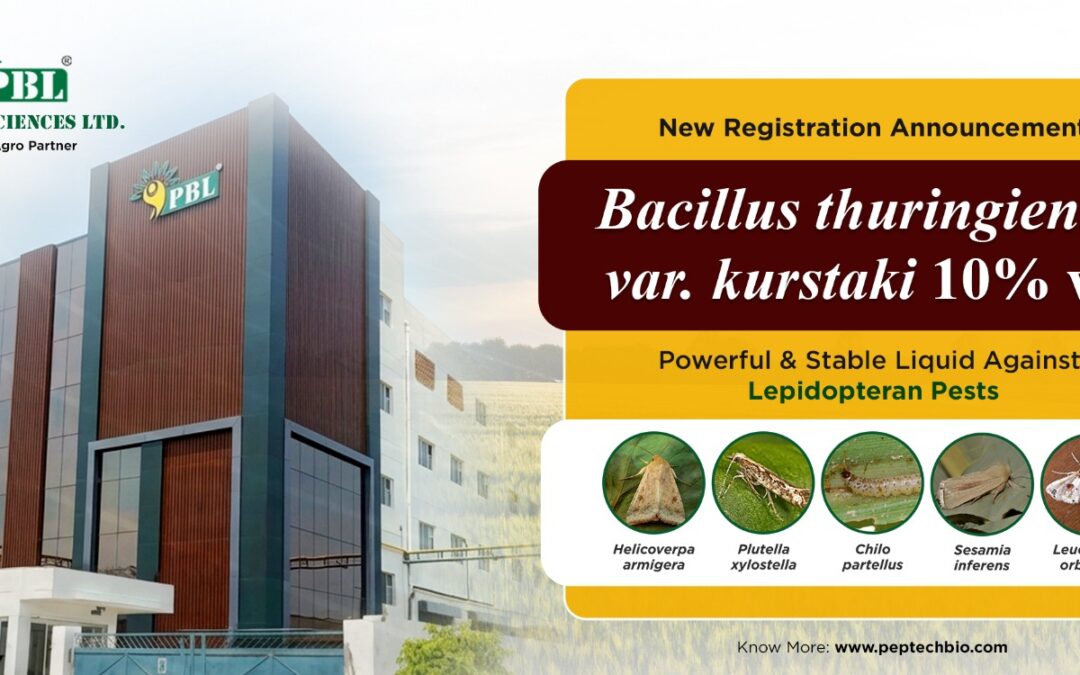 Peptech Biosciences Ltd. Announces CIBRC Registration of Bacillus thuringiensis kurstaki (BTK) 10% WSL