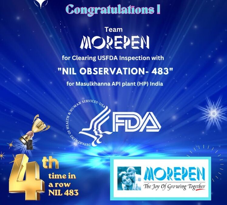 Morepen Labs' Facility Clears USFDA Inspection with NIL Adverse Observation for the Record Fourth Consecutive Time